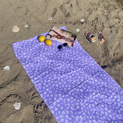 SE Towel Cotton Lilac Panther Print 135 x 65 cm
