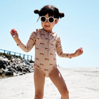Roamer | Beige Meisjes UV Badpak met lange mouwen