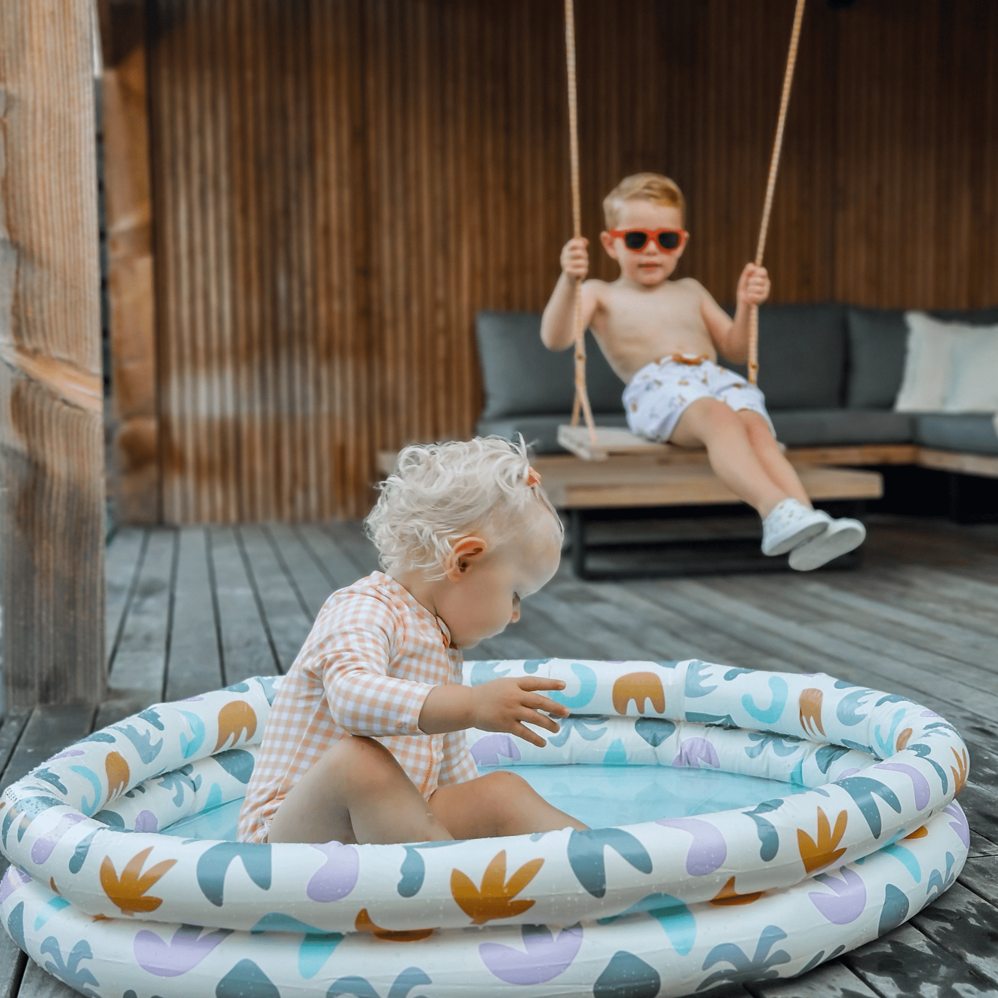 Piscina per bambini astratta e multicolore Ø 100 cm