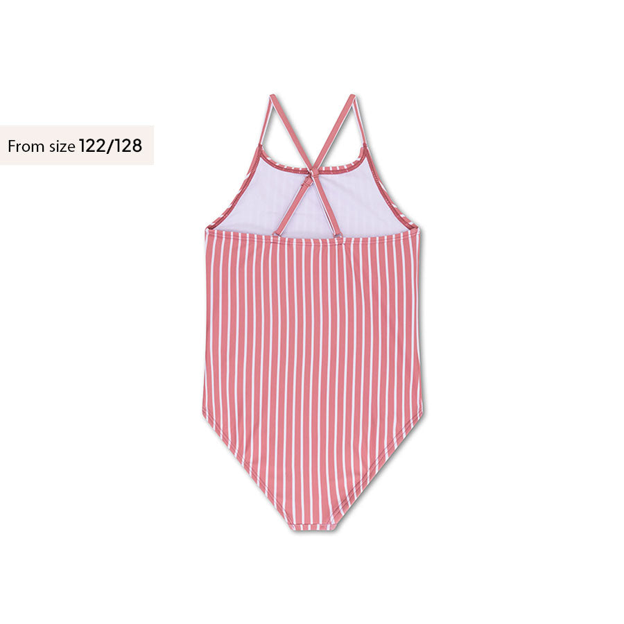 Boldlines | Costume da bagno UV da ragazza a righe bianche e rosse