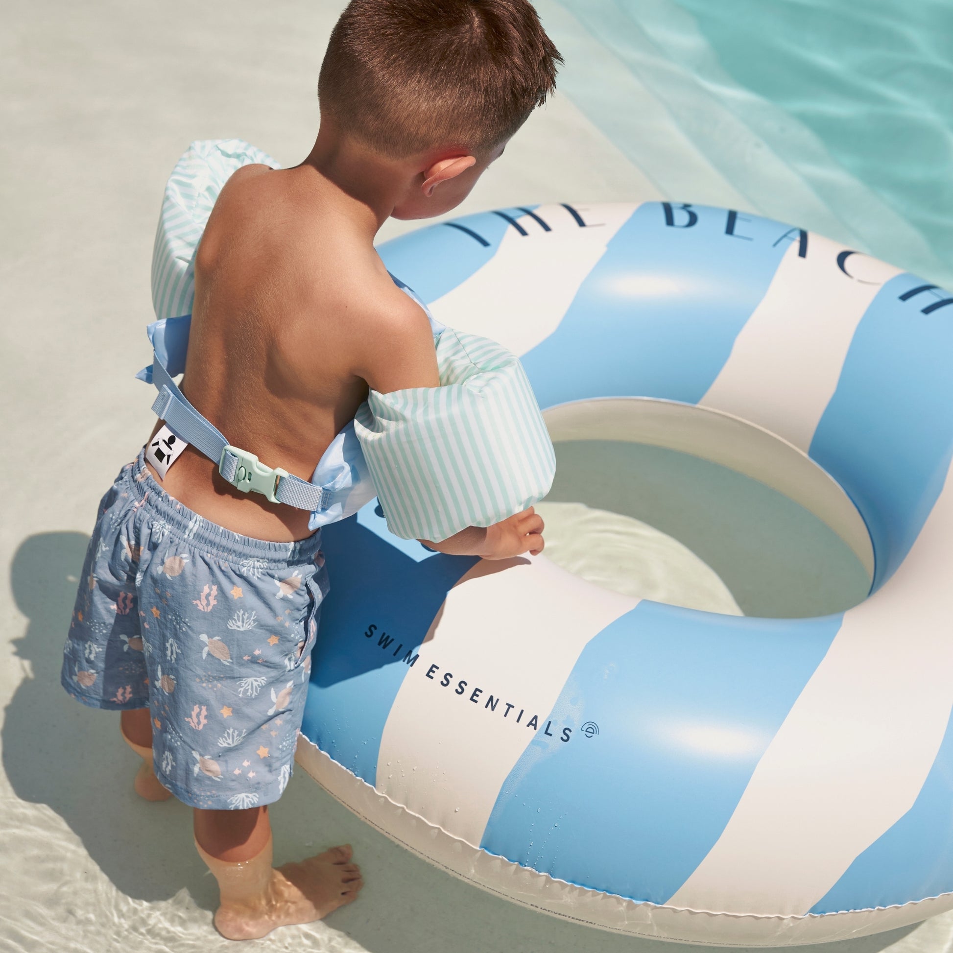 Beach Club | Blauw/Witte Zwemband Ø 120 cm