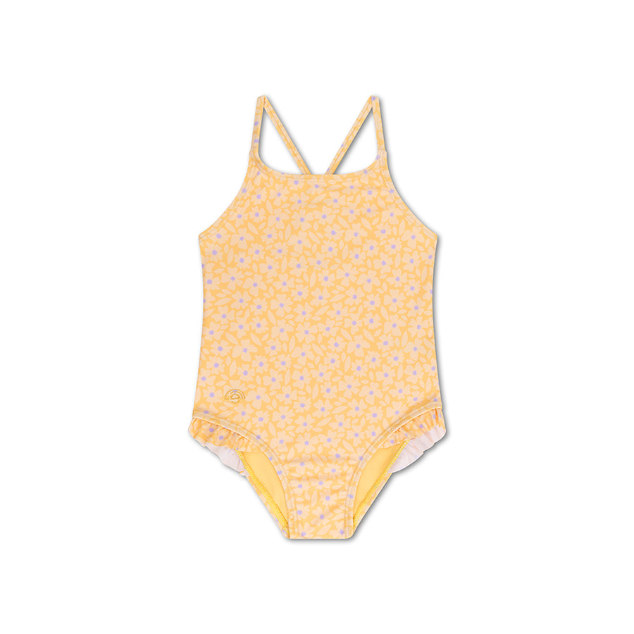 Costume da bagno UV per ragazze giallo Florish