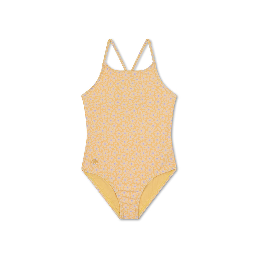 Costume da bagno UV per ragazze giallo Florish