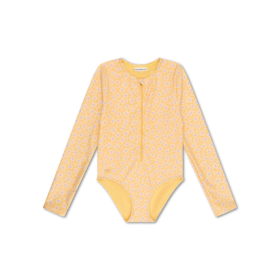 Florish | Gelb Langärmeliger UV-Badeanzug für Mädchen