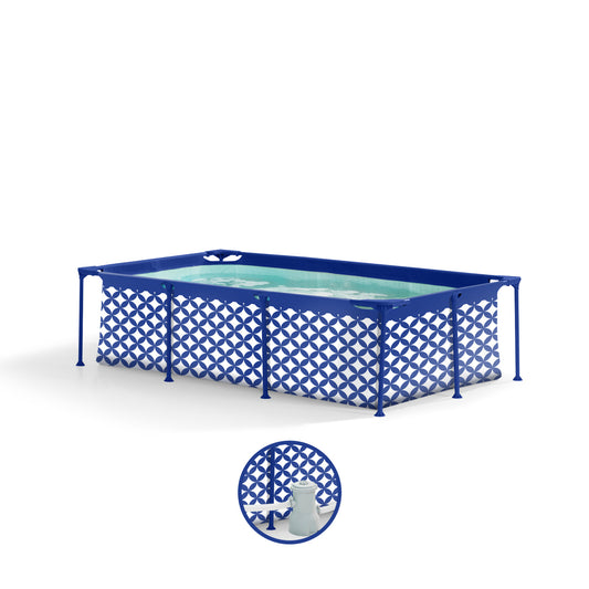 SE Frame Swimming Pool Blau 260x160x65 cm - mit Filterpumpe