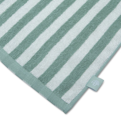 SE Towel Cotton Green White Striped 135 x 65 cm