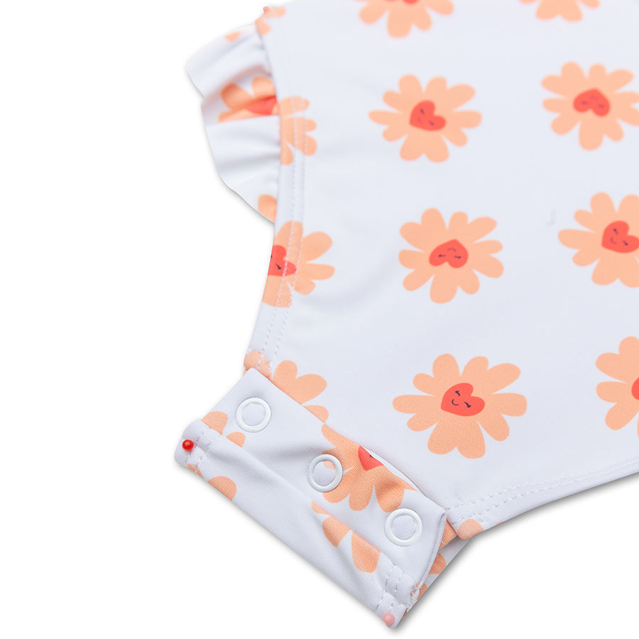 SE UV Long-sleeved Swimsuit Flower Hearts