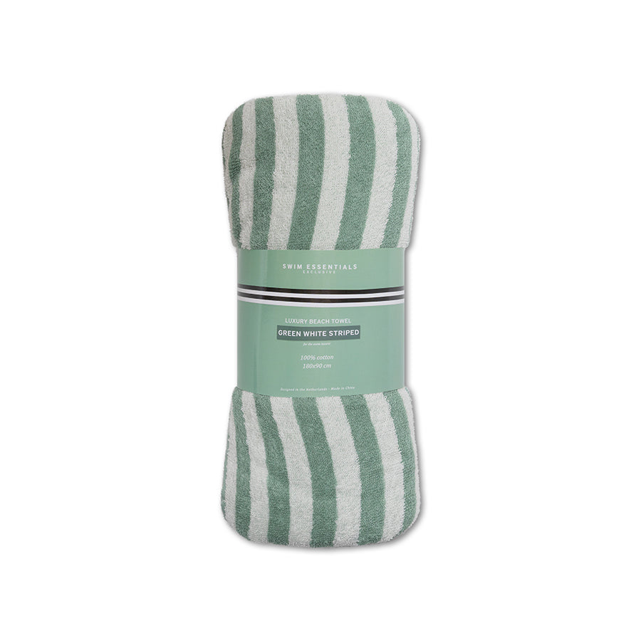 SE Towel Cotton Green White Striped 180 x 90 cm