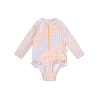 swim-essentials-wholesale-sunset-grid-orange-white-long-sleeve-uv-swimsuit-girls-1