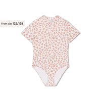 Leopardo | Bañador UV de manga larga beige para niña