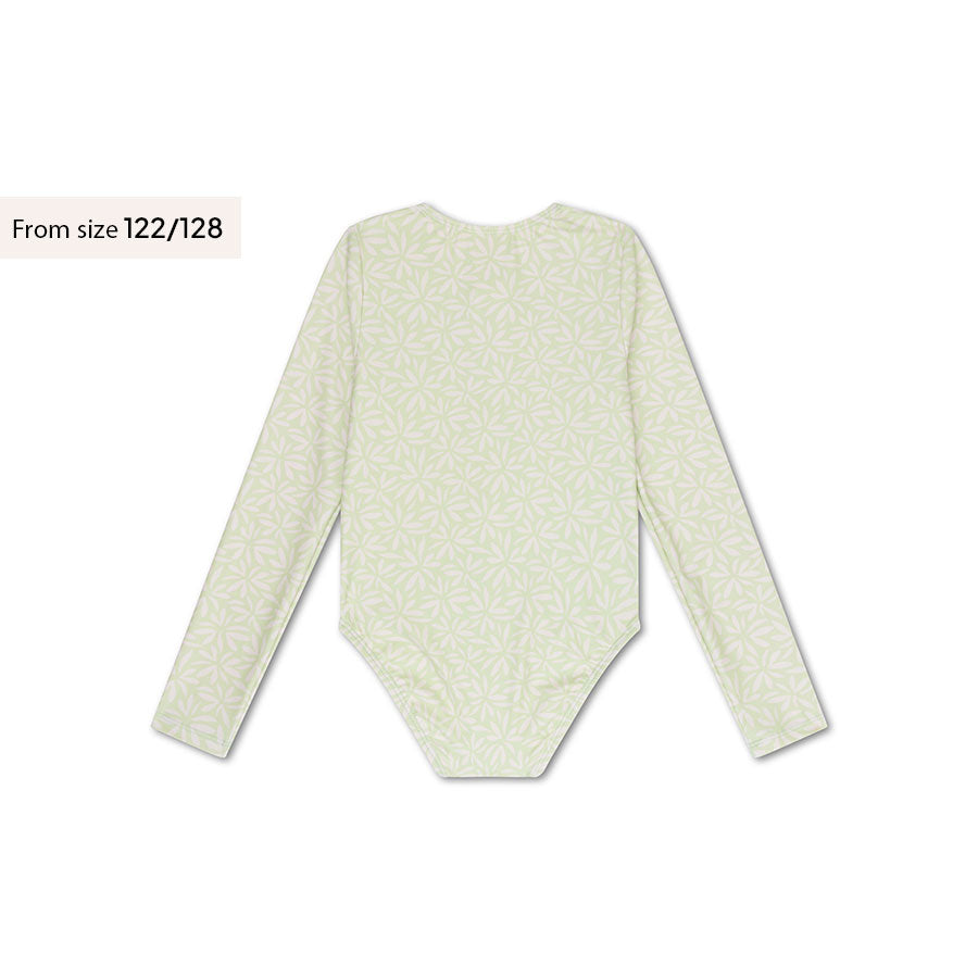 Matcha | Green Girls Swimsuit with Long Sleeves