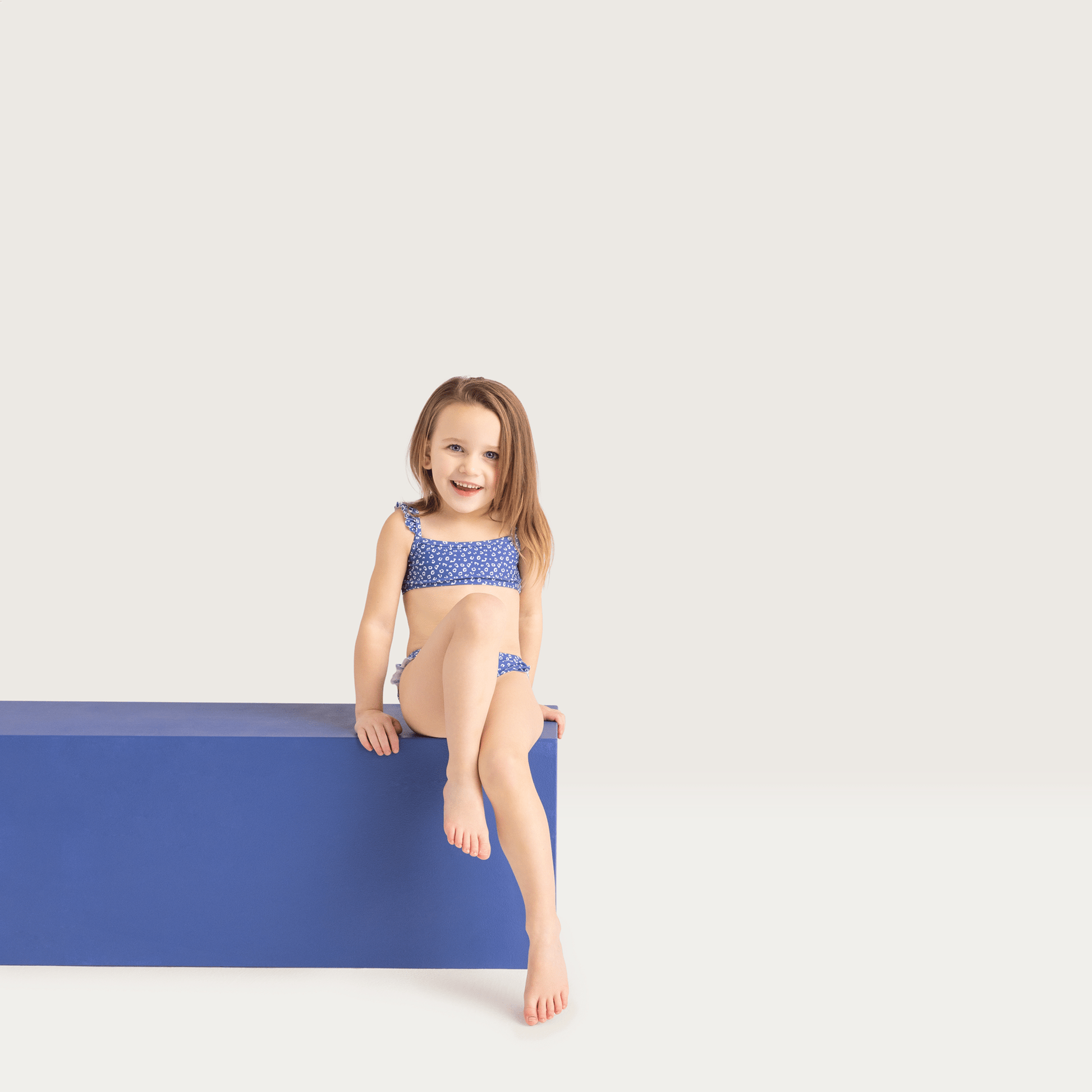 Leopard | Blauw Meisjes UV Bikini