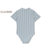 Resort Stripe | Green Striped Girls Swimsuit with Long Sleeves
