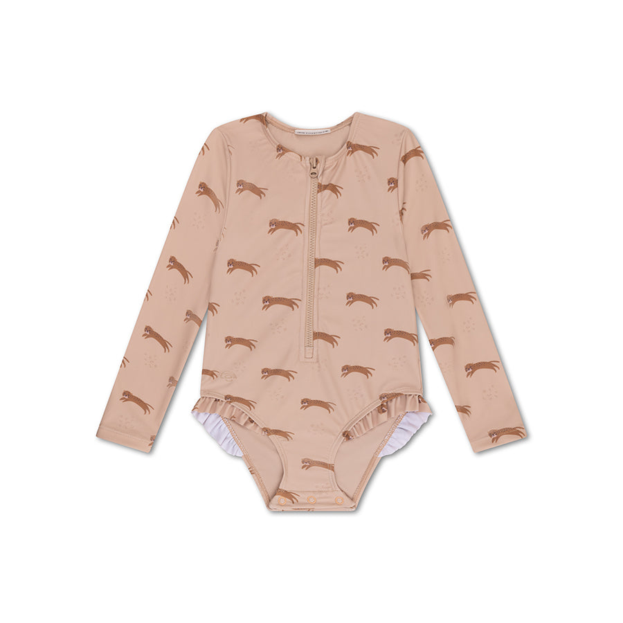 Roamer | Beige Meisjes UV Badpak met lange mouwen