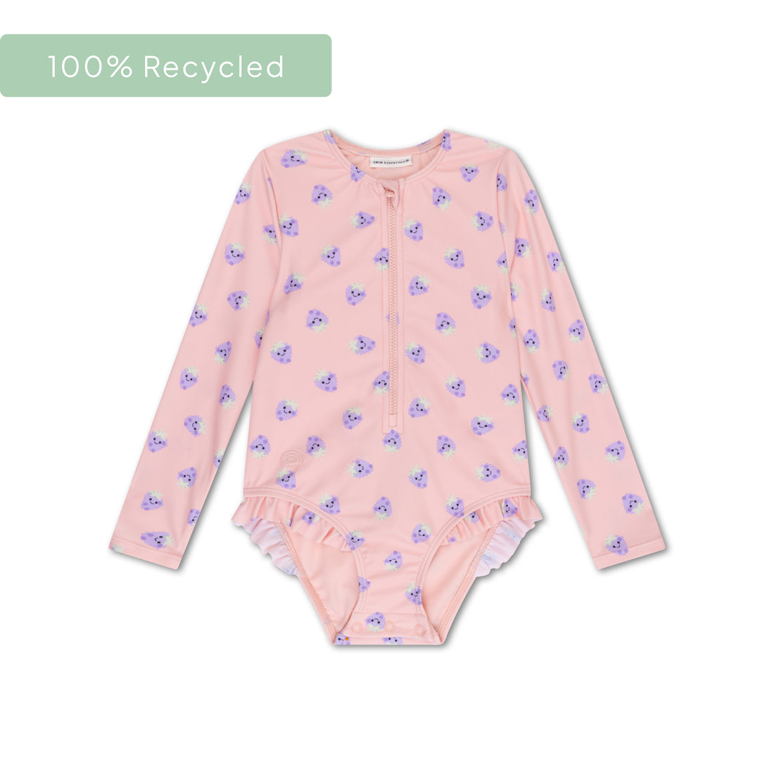 Bañador UV de manga larga para niña Blackberry | Beige/Morado