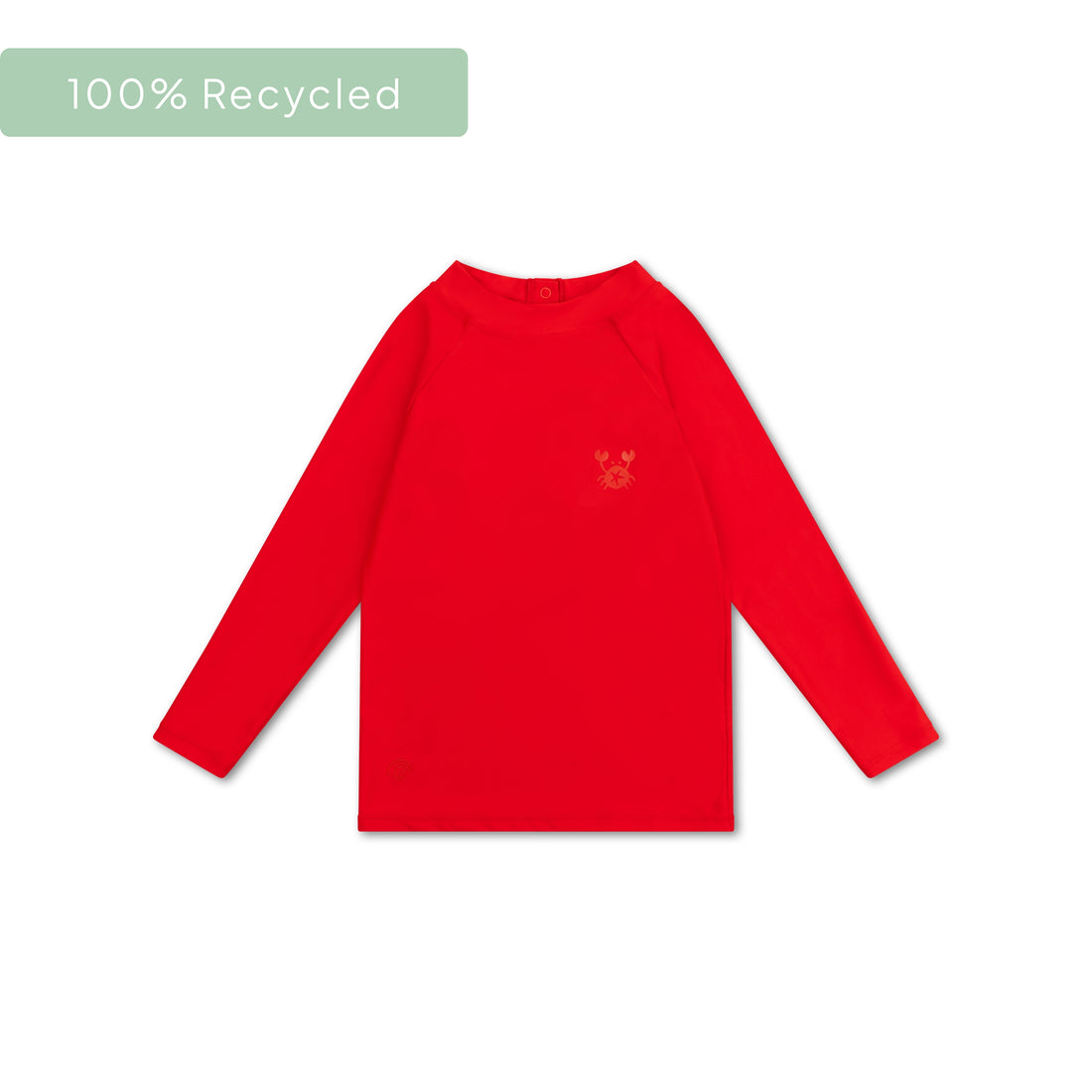Oh Crab | Beige/Red UV Swim Shirt with Long Sleeves