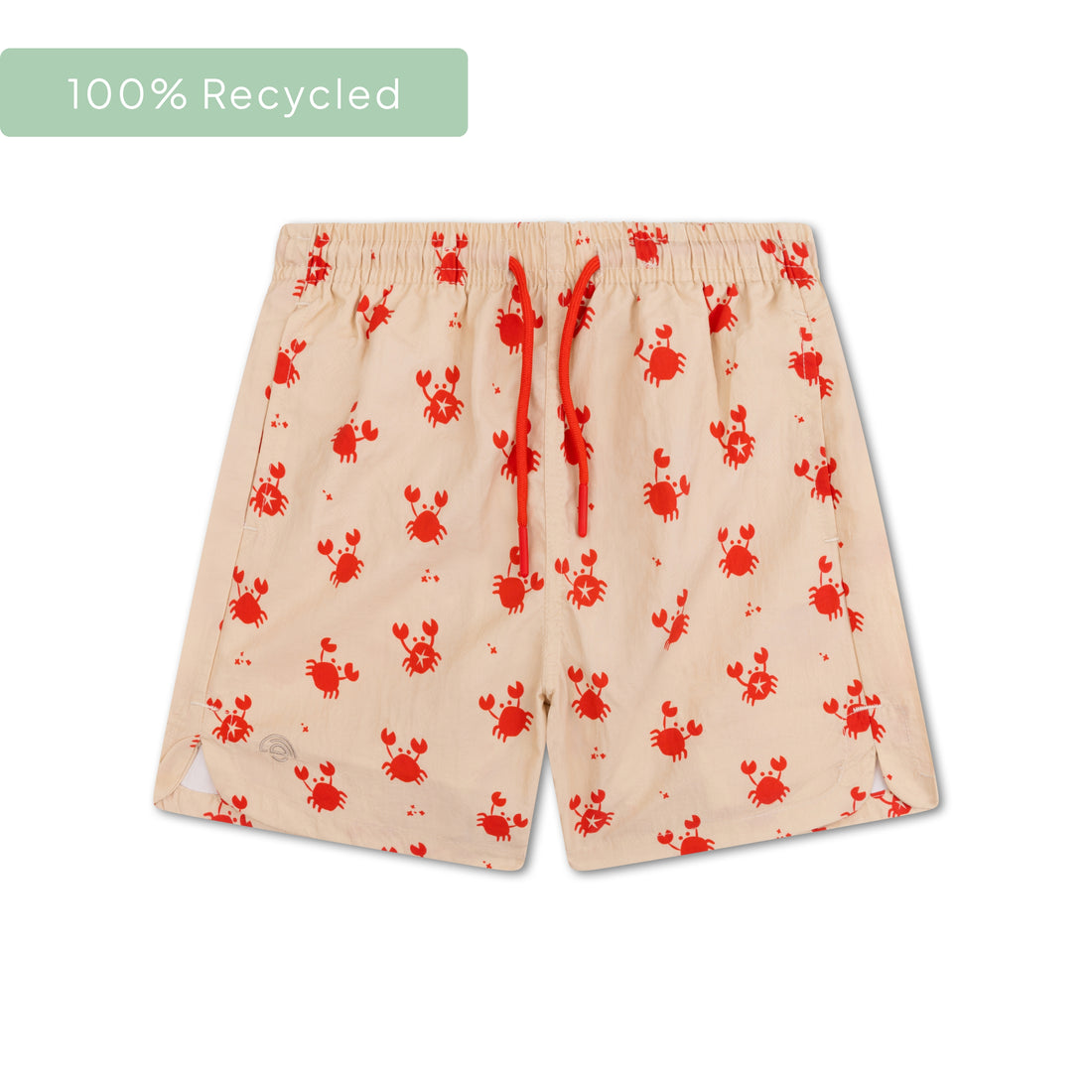 Oh Crab | Beige/Red UV Swim Shorts Boys