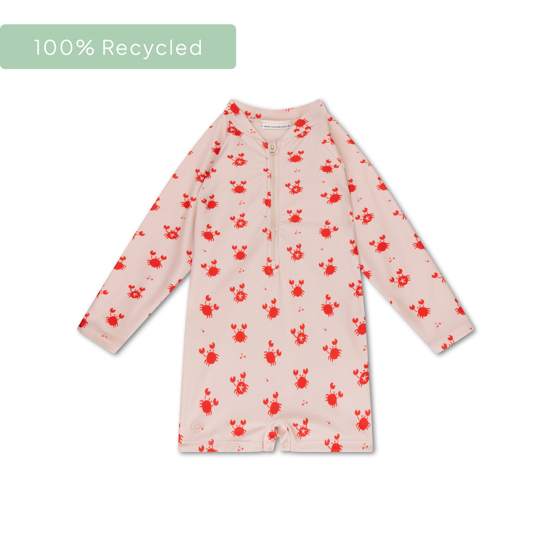 Oh Crab | Bañador UV Niños Beige/Rojo