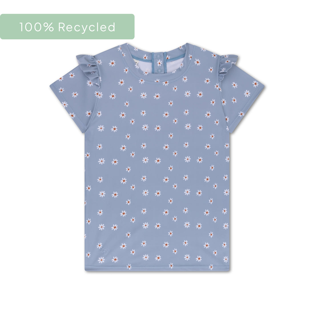 Camiseta de baño de manga corta Daisy Flower | Azul UV