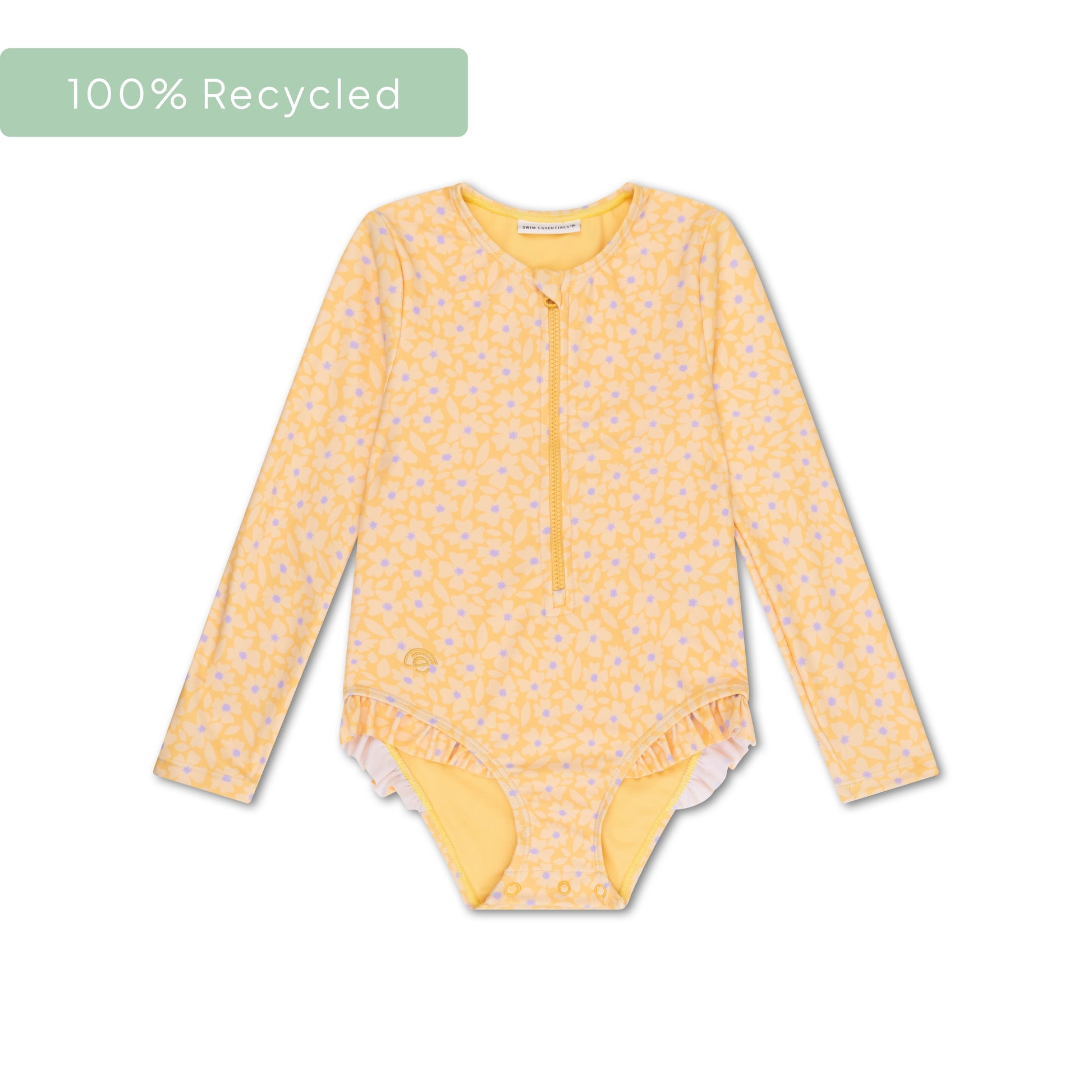 Bañador UV de manga larga para niña Florish | Amarillo