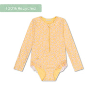 Bañador UV de manga larga para niña Florish | Amarillo