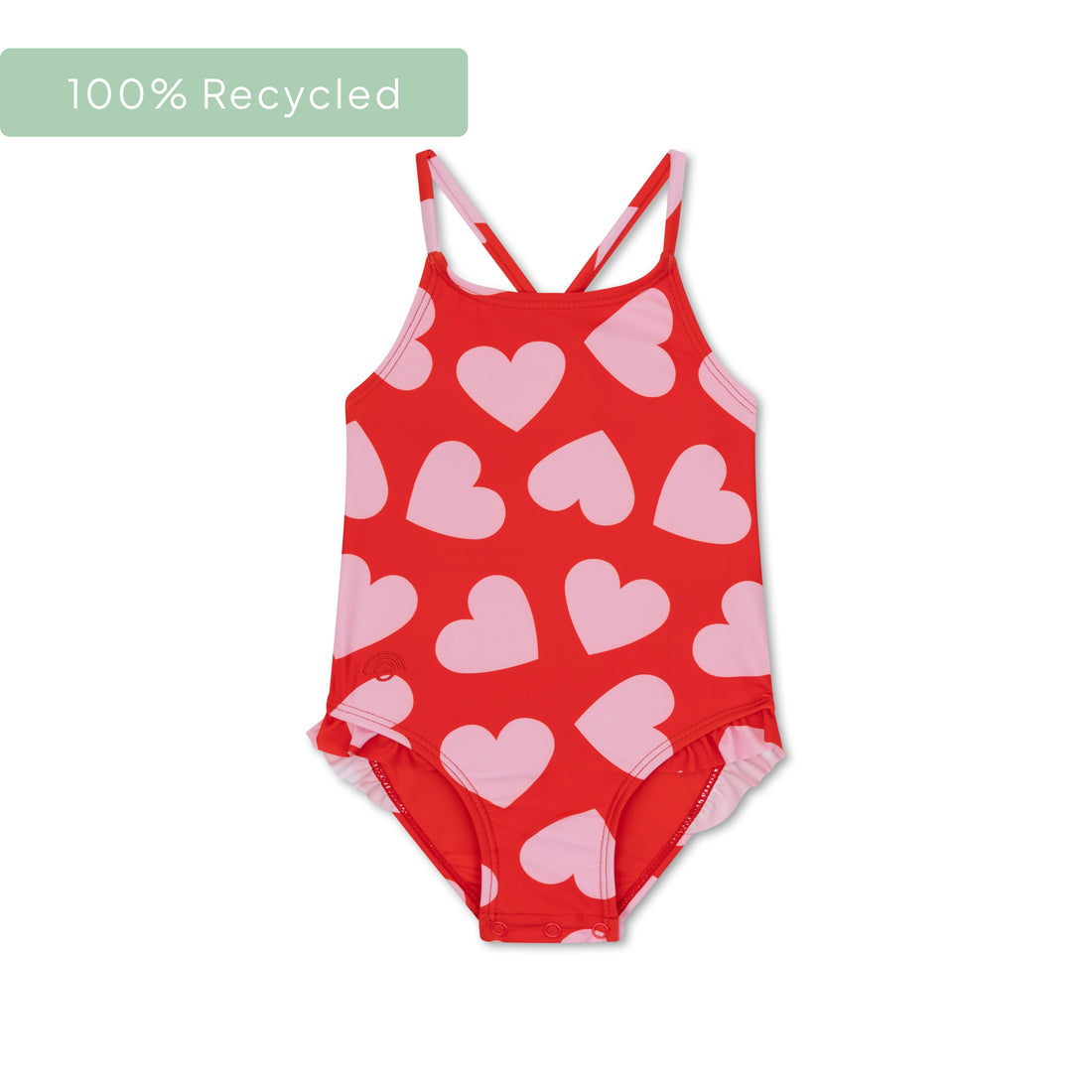 Cuori | Rosso Ragazze Costume da bagno UV