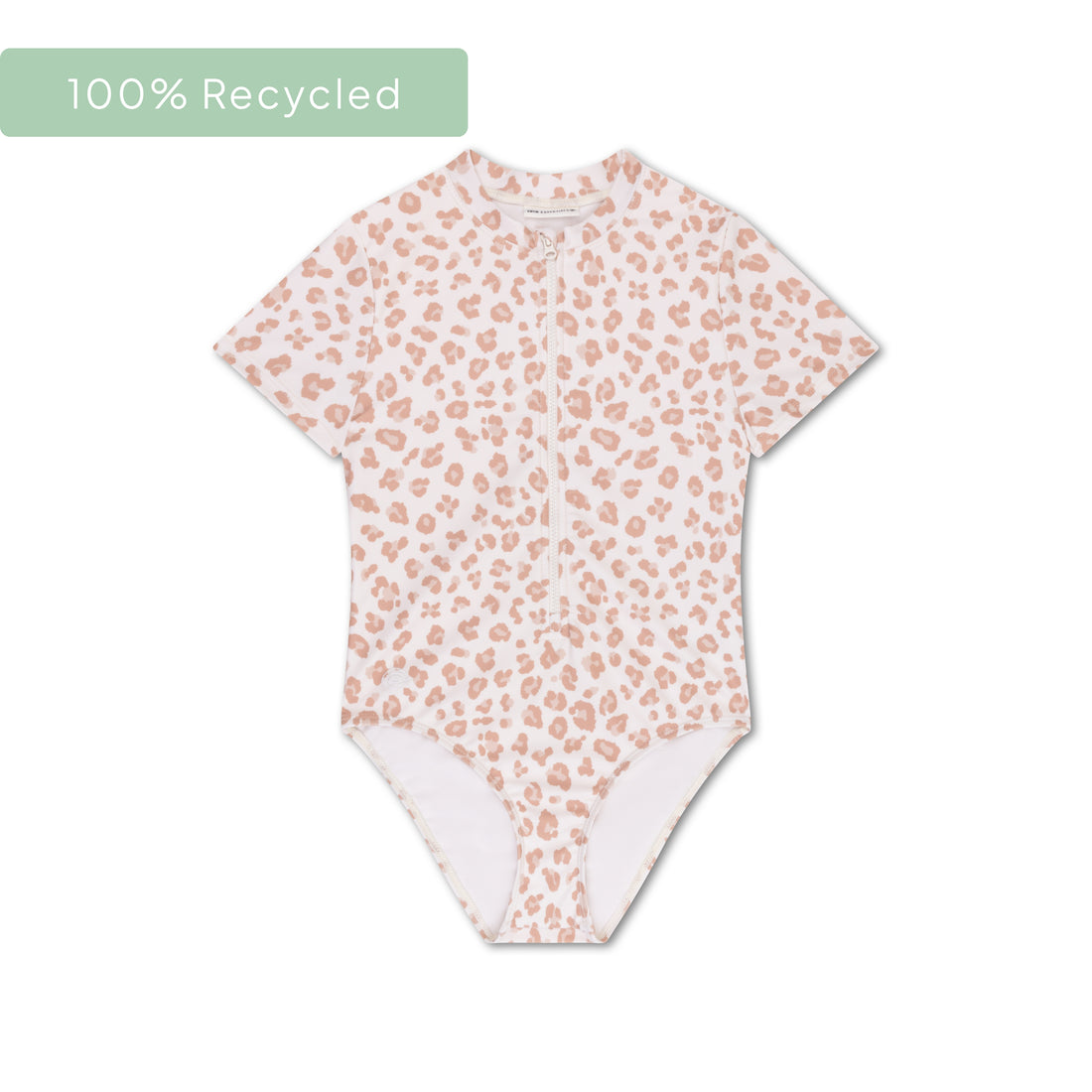Leopardo | Bañador UV de manga larga beige para niña