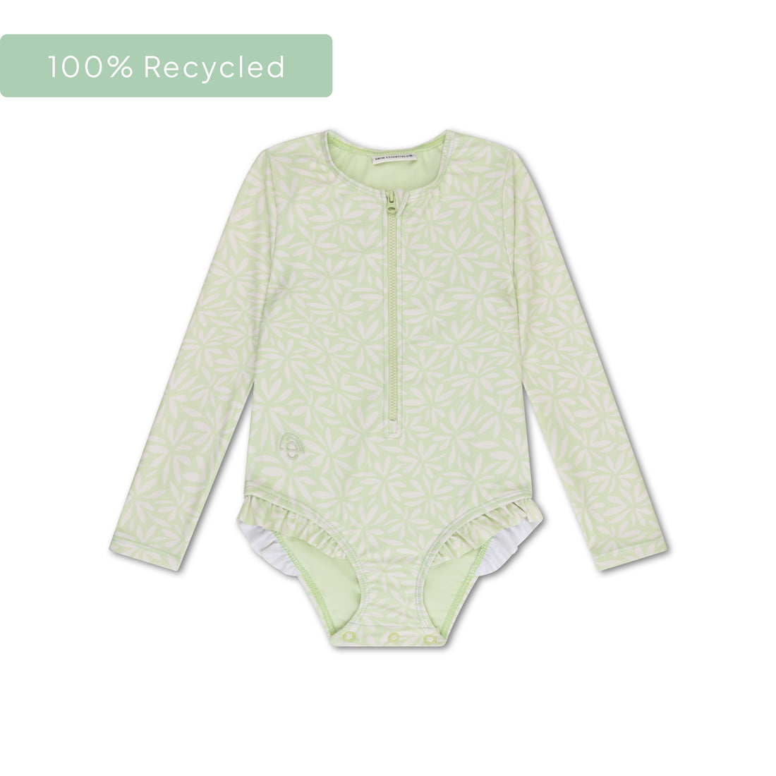 Matcha | Green Langärmeliger UV-Badeanzug für Mädchen