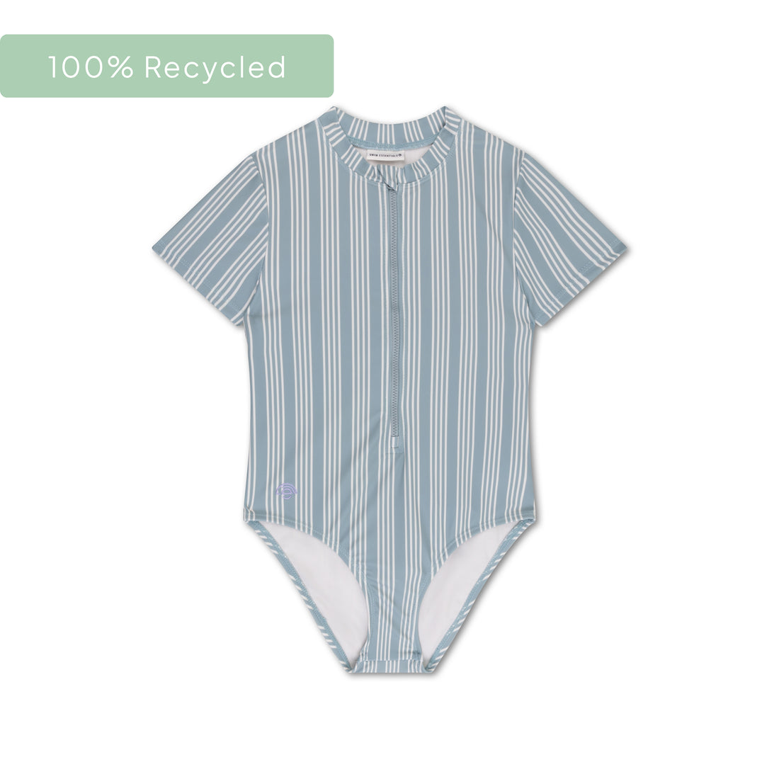 Resort Stripe | Traje de baño a rayas verde de manga larga UV para niñas