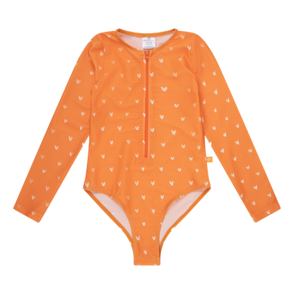 SE UV Swimsuit Girl Long Sleeve Orange Hearts