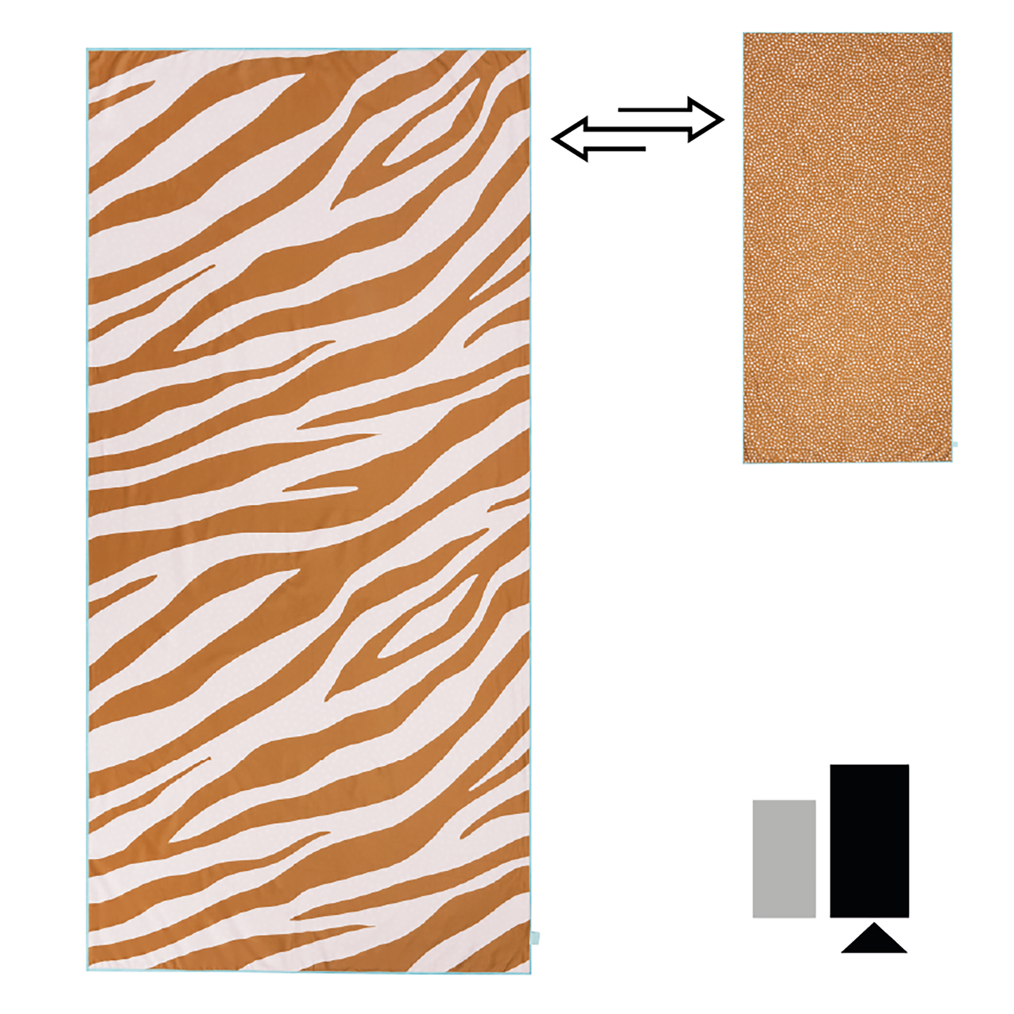 SE Microvezel Handdoek Oranje Zebra 180 x 90 cm