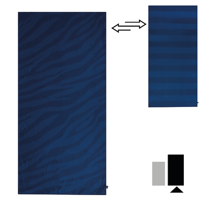 SE Microvezel Handdoek Zebra Blauw 180 x 90 cm