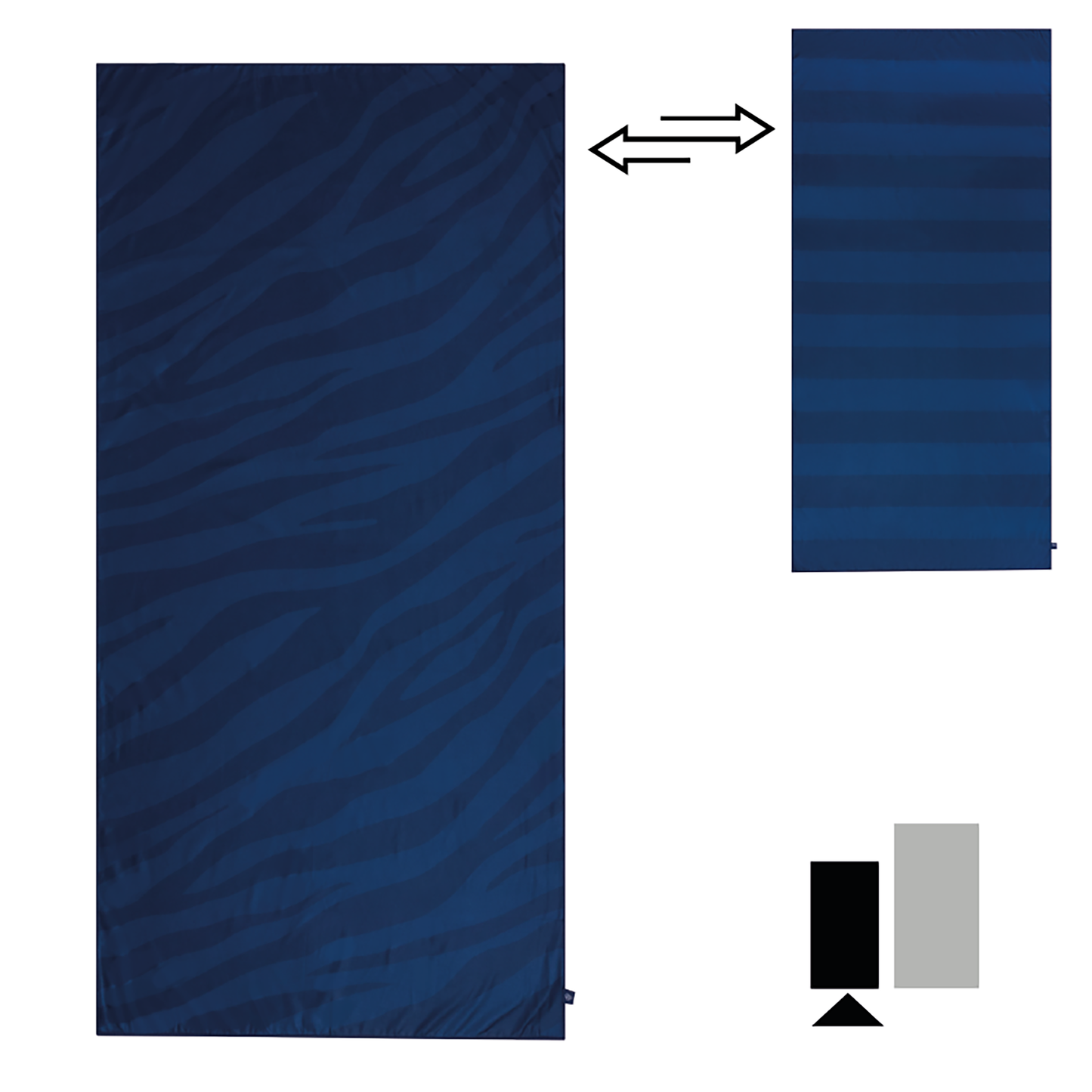 SE Microvezel Handdoek Blauw Zebra 135 x 65 cm