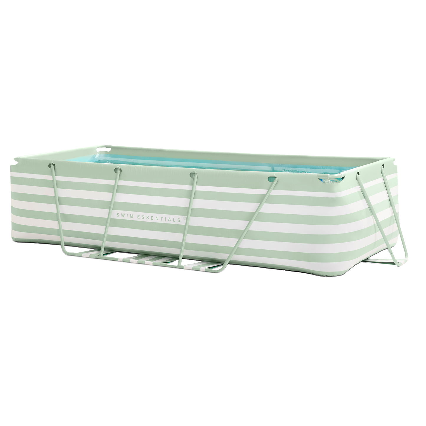 SE Rahmen Schwimmbad 400x200x100 cm Grün Weiß - mit Filterpumpe